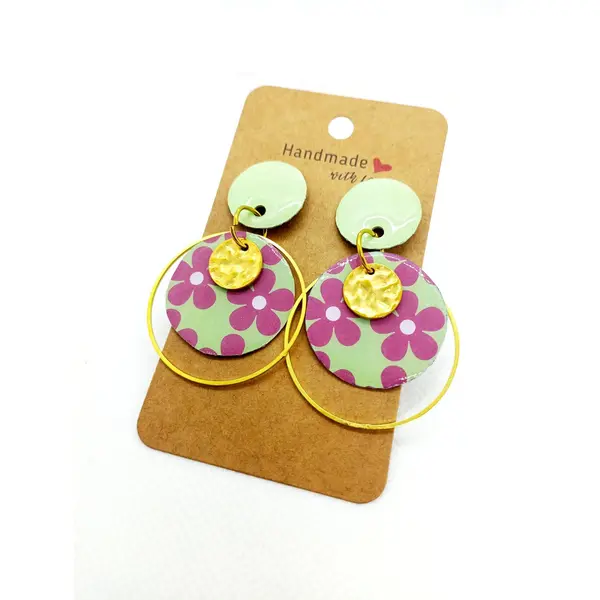 Boucles d'oreilles en papier résiné