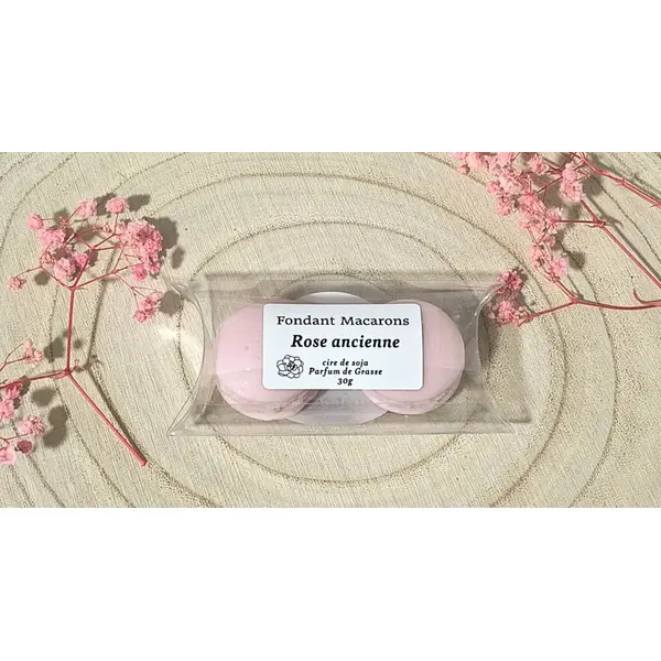 Macarons fondants parfumés rose ancienne