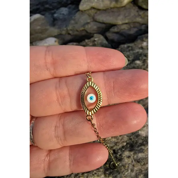 Bracelet œil protecteur doré – talisman élégant