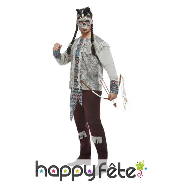 Costume de guerrier squelette indien pour homme