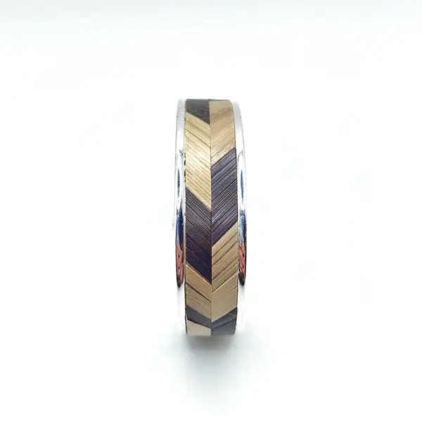 Bracelet en marqueterie de paille de seigle de bourgogne - bijou unique argent - cadeau original