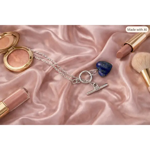 Collier cœur en lapis-lazuli – création artisanale