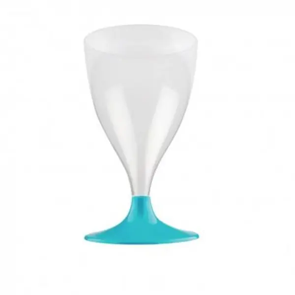 10 Verres à Eau et Vin en Plastique - Bleu Turquoise