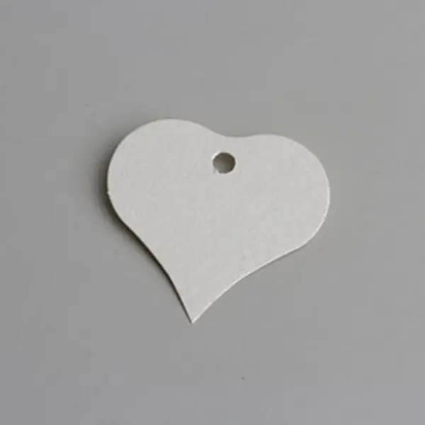 Sachet de 12 étiquettes en forme de coeur "Vitamine" - Ivoire nacré