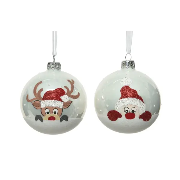 2 Boules père Noël & renne