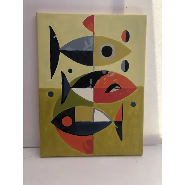 Tableau toile tendue peinture acrylique réf 9126