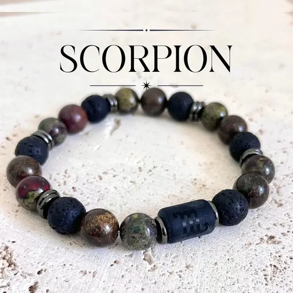Bracelet scorpion homme pierres naturelles