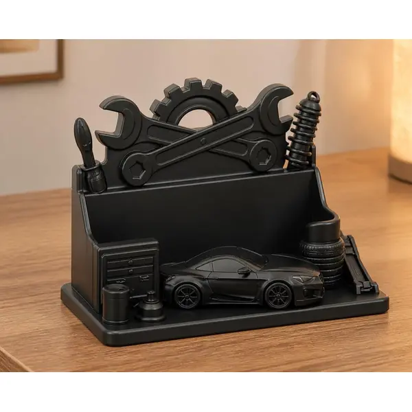 Porte-cartes de visite garage automobile | organiseur de bureau pour mécanicien | miniature atelier en pla 3d | idée cadeau auto