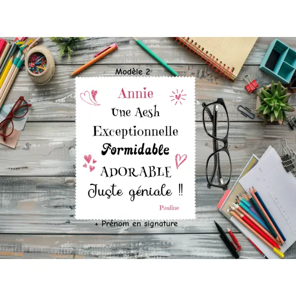 Essuie lunettes aesh personnalisé – cadeau fin d’année école