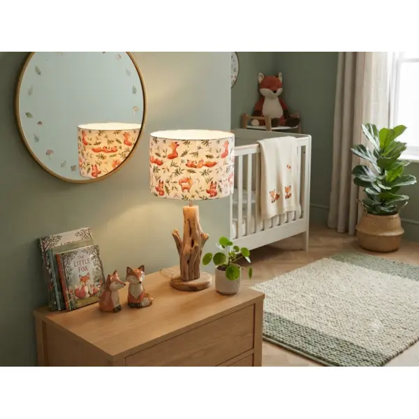 Abat-jour enfant renards – chambre bébé & enfant, déco forêt nature, bohème scandinave, cadeau naissance