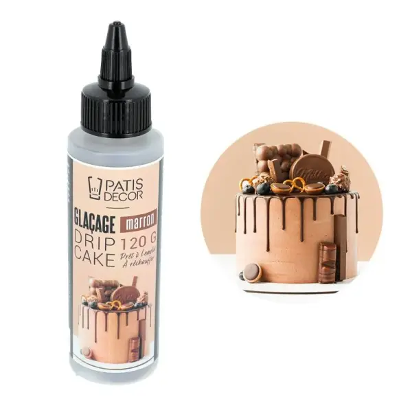 Glaçage pour drip cake marron 120 g - DDM 08/26