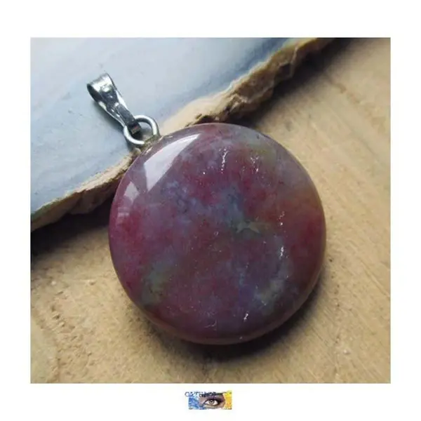 Pendentif pierre agate indienne avec bélière