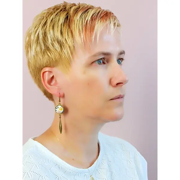 Boucles d'oreilles "tige" en tissu 75mm