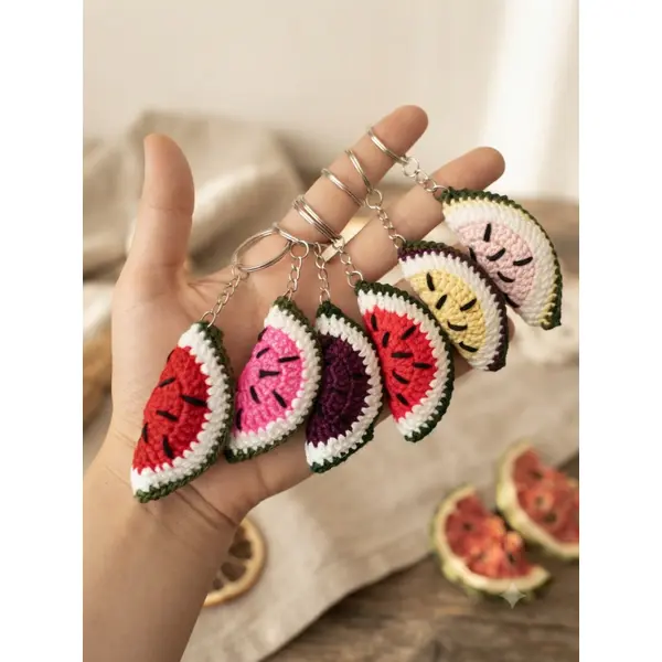 Porte-clés pastèque au crochet fait main, couleur au choix, accessoire artisanal, cadeau original