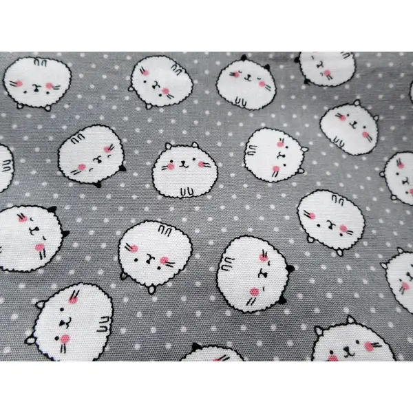 Trousse chats en boule blancs et pois, pochette de rangement, trousse femme homme, accessoire cadeau chat