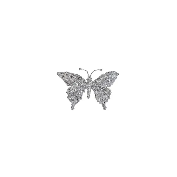 Papillon argenté à clip