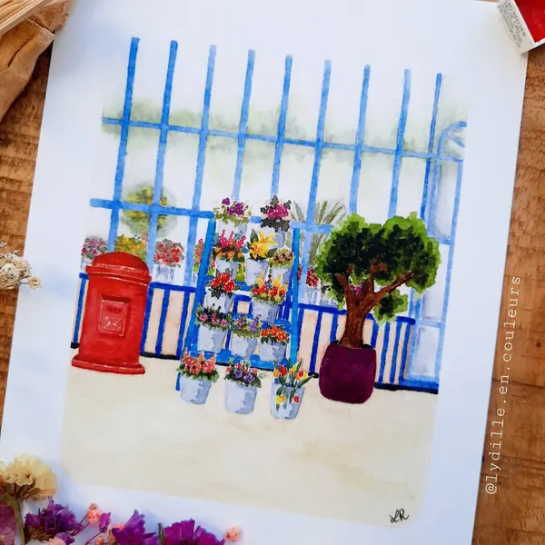 Tirage sur papier texturé 300g, 14,8*21cm (a5), fleuriste ii