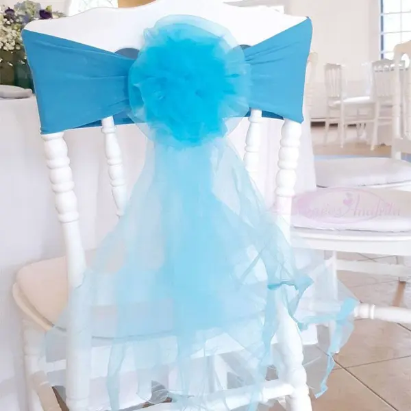 10 Noeuds de chaise en fleur Turquoise