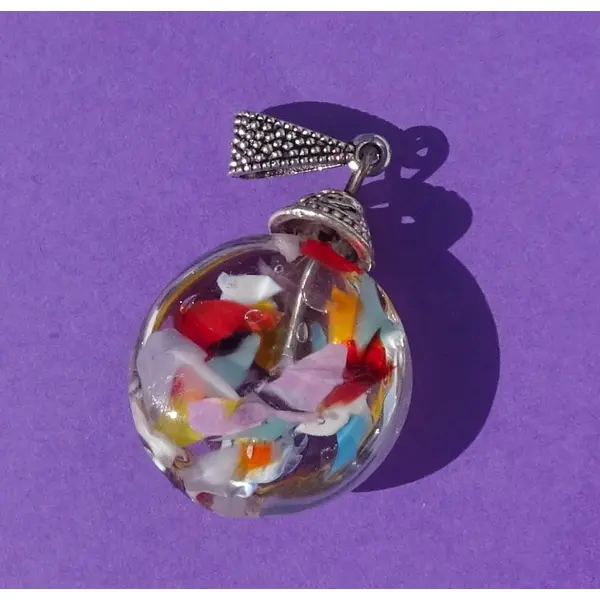 Pendentif perle d'art, lampwork,murano, verre filé cl.1147