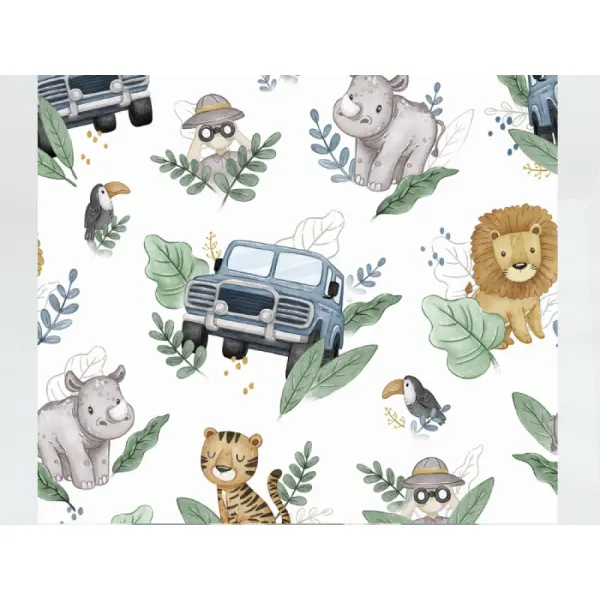 Applique murale enfant safari – lion rhinocéros tigre – lampe chambre bébé – déco jungle explorateur – luminaire artisanal