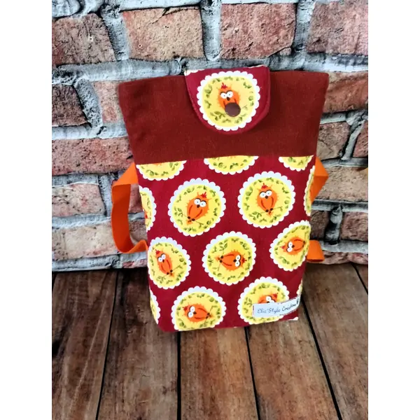 Pochette à livre velours, housse pour livre de poche, chouette orange bordeaux, velours mille-raies, cadeau lecteur lectrice