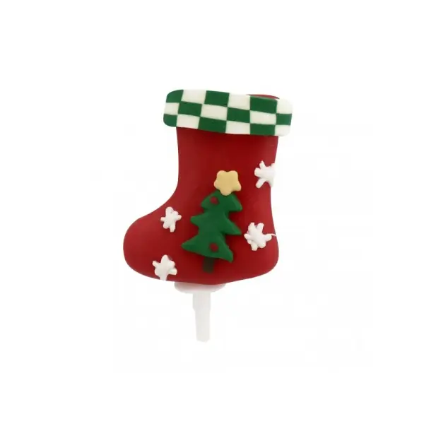 Chaussette de Noël décorée sur pique
