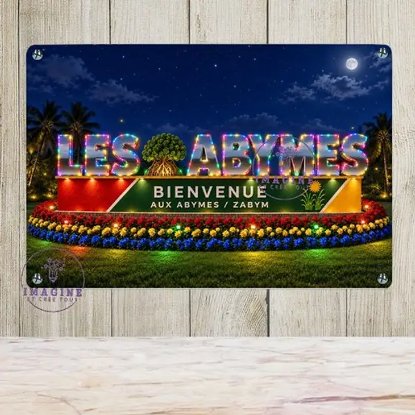 Tableau mural - sublimation - impression infusible ink - plaque aluminium - les abymes de nuit - guadeloupe - créole - bienvenue