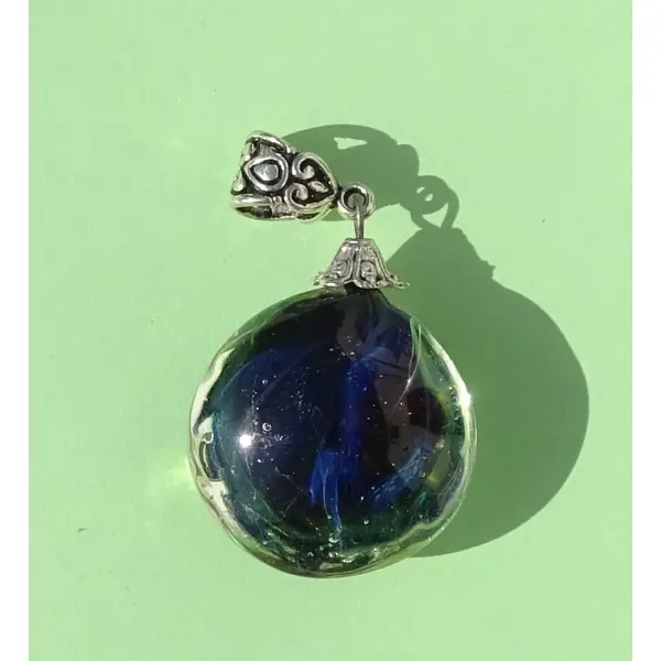 Pendentif perle d'art, lampwork,murano, verre filé cl.1148