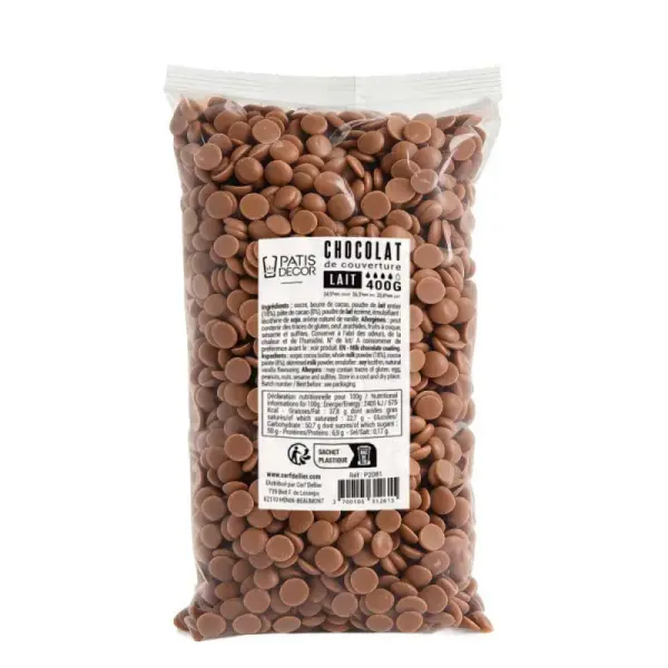 Chocolat au lait de couverture