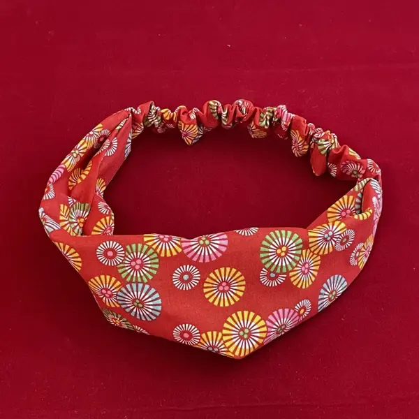 Bandeau pour cheveux soleil levant rouge