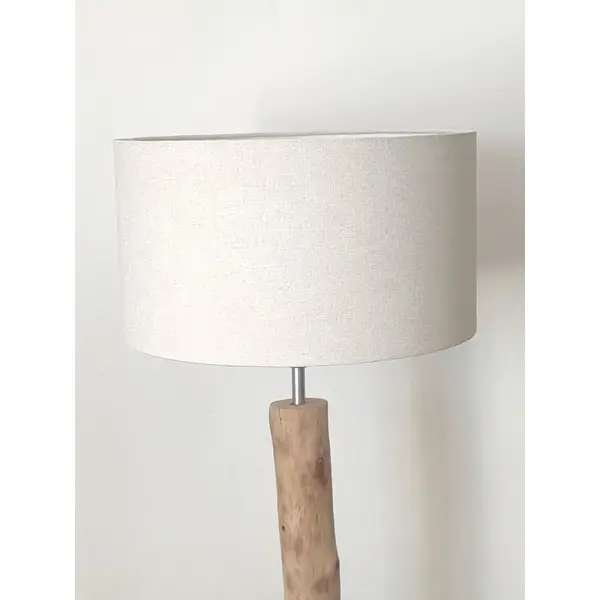 Abat-jour écru effet textile – luminaire décoration intérieure, naturel, scandinave, bohème et bord de mer – lampe de chevet, salon