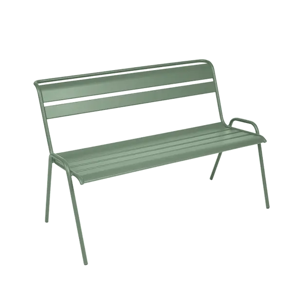 Banc d'extérieur MONCEAU en acier vert cactus - 116x60x85 cm