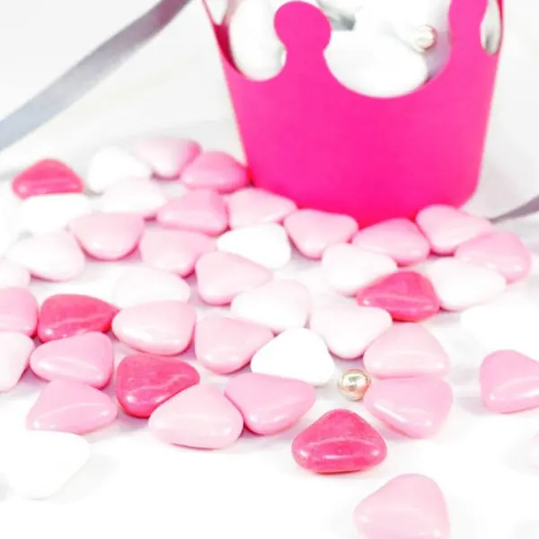 Coeur au chocolat assortiment de rose et lilas 500gr