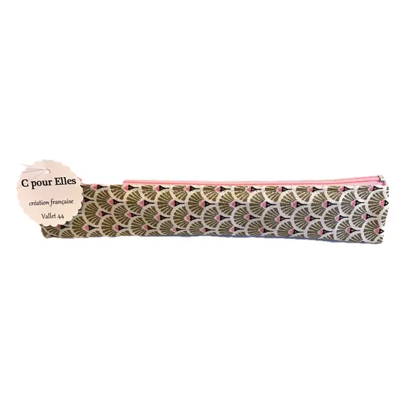 Trousse brosse à dents dorée et blanche