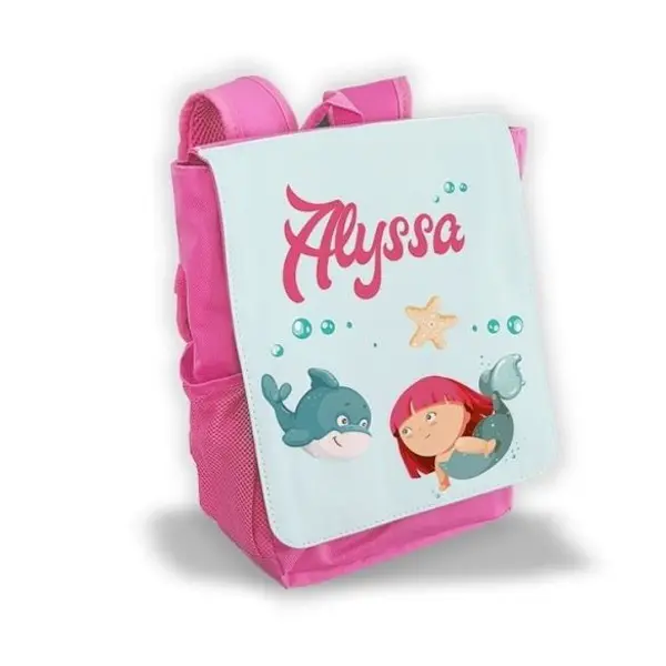 Sac à dos pour enfant personnalisé avec prénom modèle Sirène