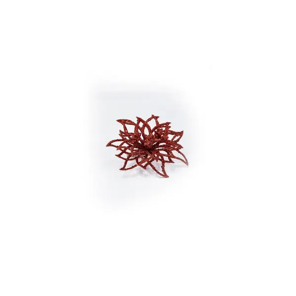 Fleur décorative rouge à clip