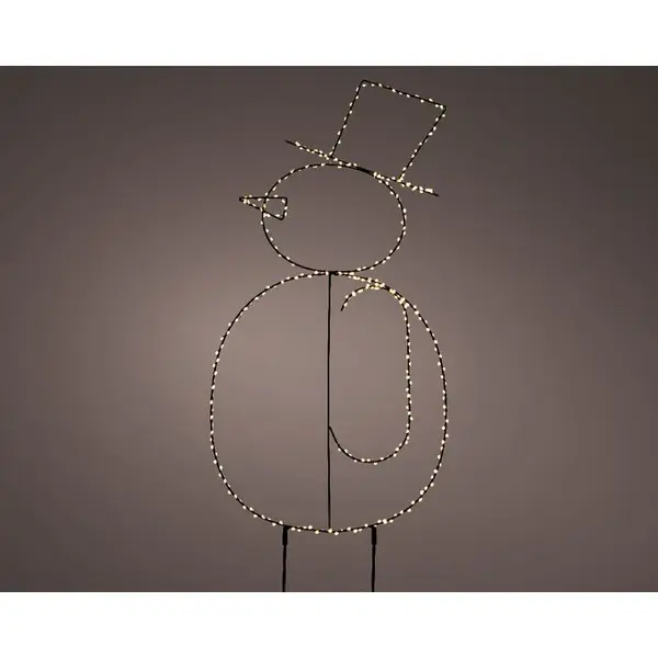Déco de Noël Intérieur Bonhomme de neige à Piquer LED blanches H.77cm