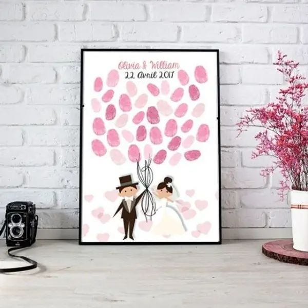 Affiche à empreintes pour mariage
