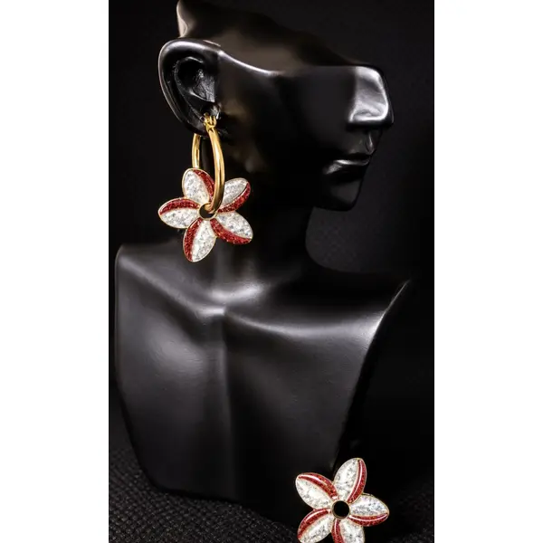 Boucles d’oreilles créoles avec charms interchangeables