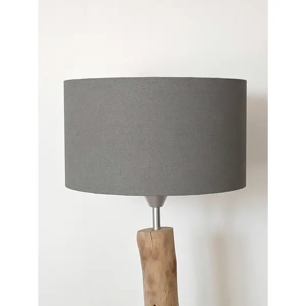 Abat-jour gris foncé effet textile – luminaire déco intérieure moderne, industriel, minimaliste et contemporain – lampe de chevet