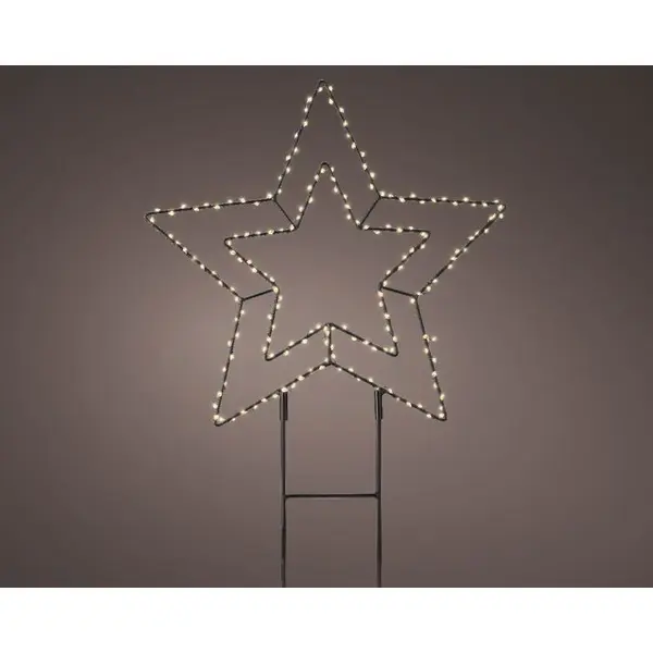 Décoration de Noël d'intérieur, Etoile à Piquer LED blanches H.38cm