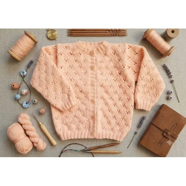 Gilet enfant 2 ans tricot main en laine phildar partner 3.5