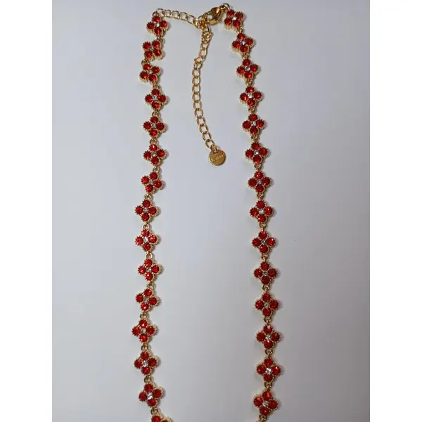 Collier princesse rouge écarlate . collier princesse acier inoxydable | bijou femme - idée cadeau