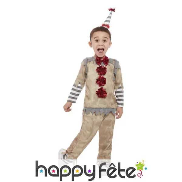 Costume de clown fantôme beige pour enfant