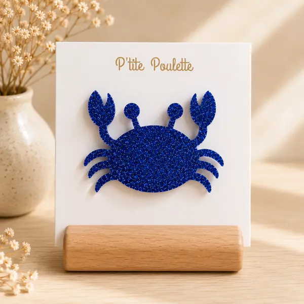 Broche crabe pailletée – bijou fantaisie – accessoire veste pull – création artisanale française