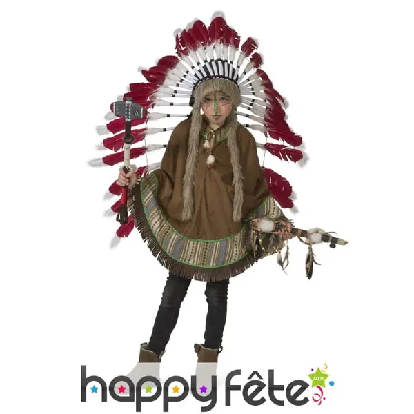 Poncho d'indien marron pour enfant