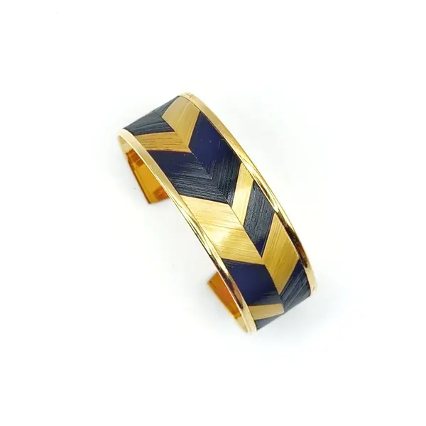 Bracelet en marqueterie de paille de seigle de bourgogne - bijou unique en laiton doré a l'or fin – fait main – cadeau original