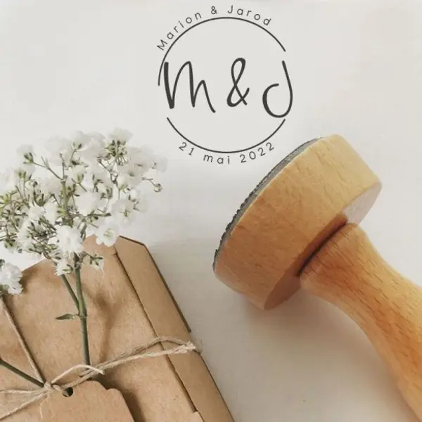 Tampon personnalisé pour mariage - Initiales