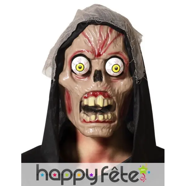 Masque zombie aux yeux exorbités