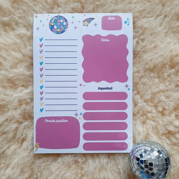 Bloc notes illustré - organisation & idées – léopard / disco / floral / tulipes